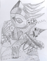 Leaving the house on a goat